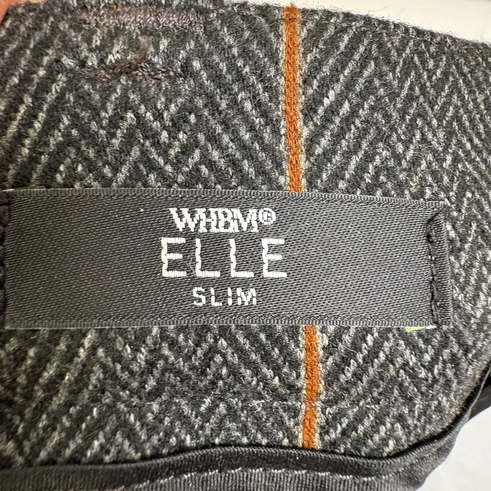 White House Black Market Elle Slim Herringbone Windowpane Pants Gray Rust 2 - Picture 8 of 12